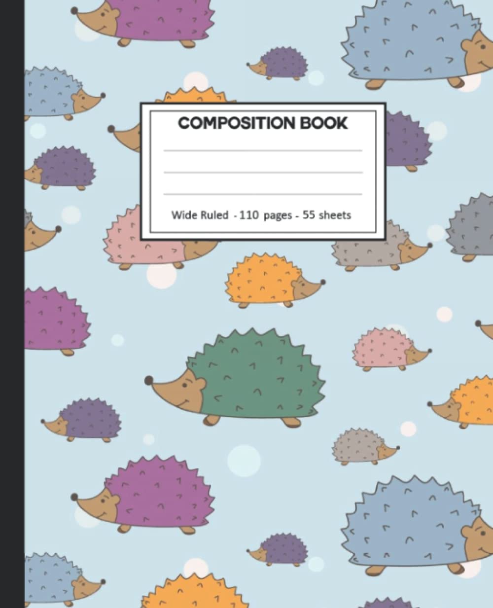 ler totalmente Composition Notebook: College Ruled: 110+ Lined Pages Writing Journal: Hedgehog on White.