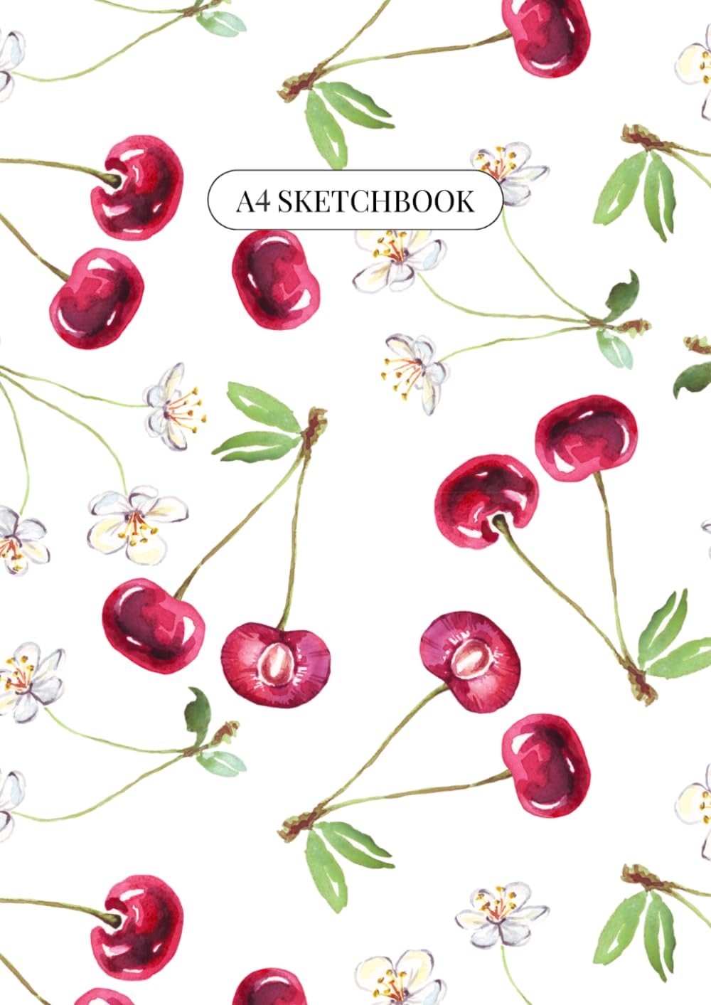 capítulo por capítulo baixar Watercolour Cherry A4 Sketchbook: 100 Blank Pages | A4 - 21 cm x 29.7 cm / 8.27 in x 11.69 in | Matte Paperback Cover