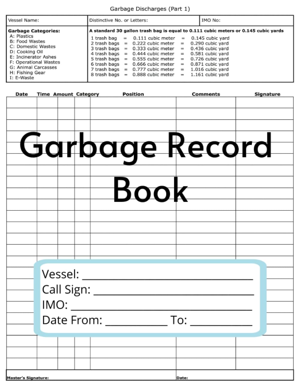 Garbage Record Book: Garbage Log baixar o livro de graça