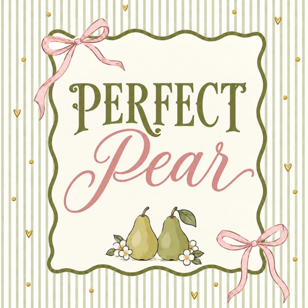Perfect Pear: Bridal Shower Guest Book and Gift Log | Blush Pink Bow and Pinstripe Design | 8.5 x 8.5 Inch Sign In Book for Wishes, Advice and Memories baixar livro de graça