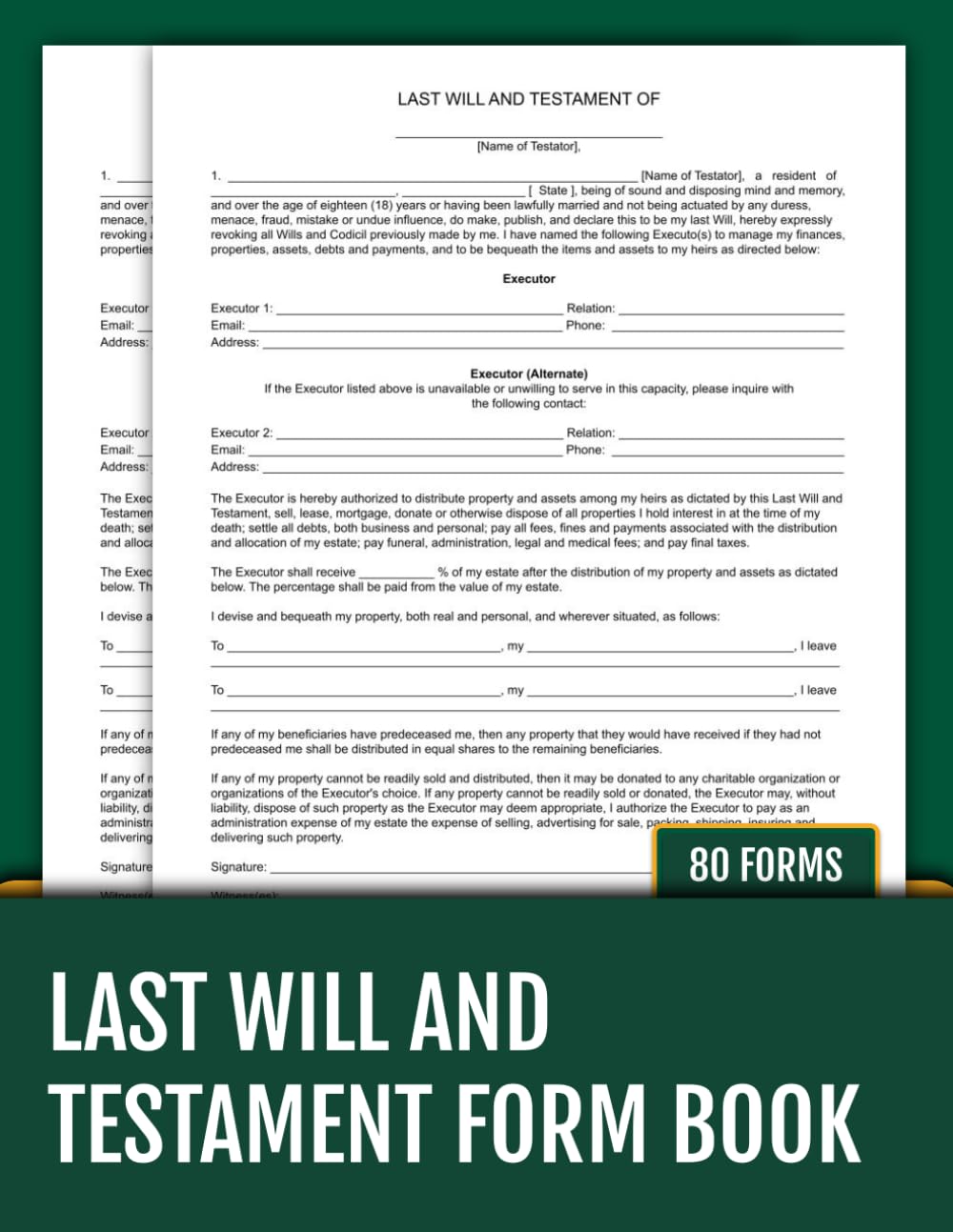 capítulo por capítulo baixar Last Will Form Book: 80 Easy-to-Use Forms for Families, Individuals, and Executors | 8.5 x 11 inches.