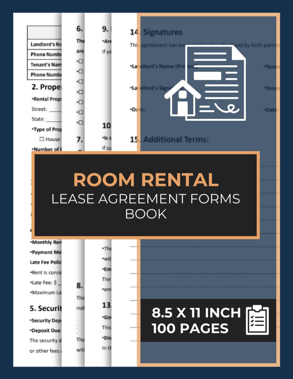 Room Rental Lease Agreement Forms Book: Room Rental Contract Form Between Landlord and Tenant | 100 Pages baixar livro de graça