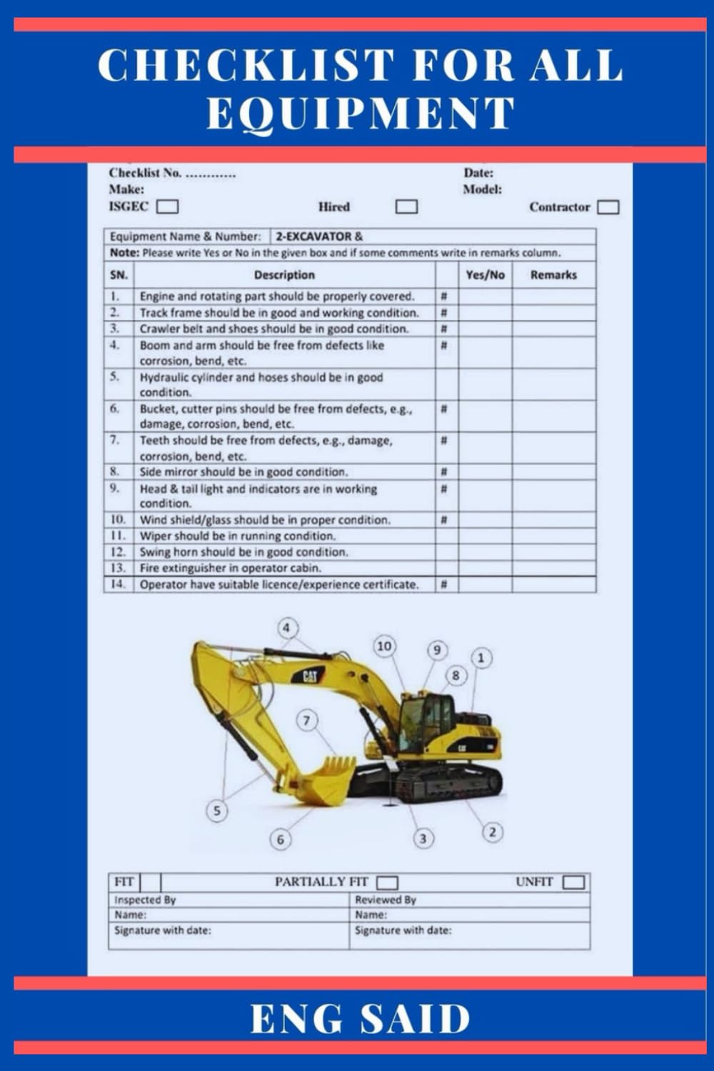 capítulo por capítulo baixar Checklist for all equipment