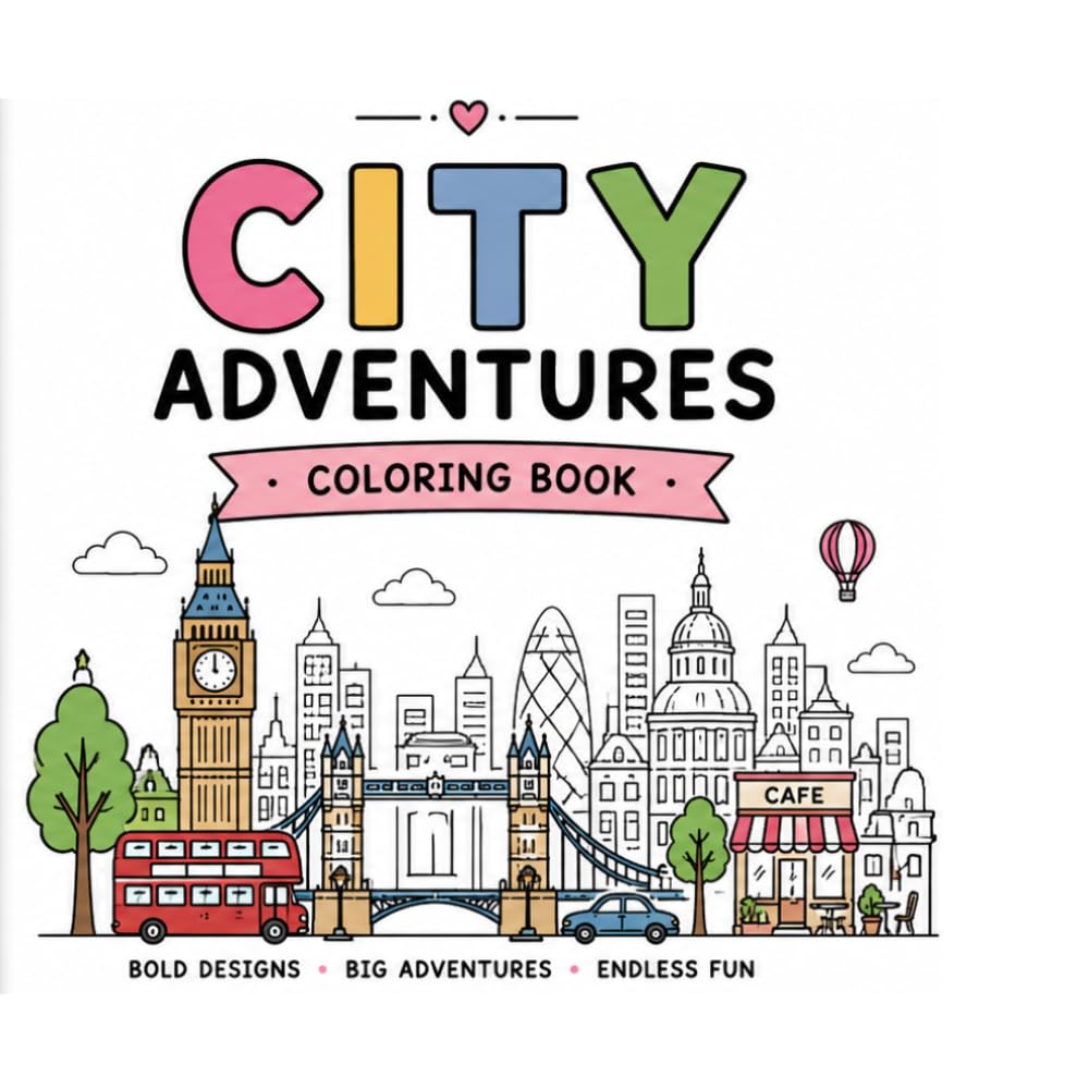 capítulo por capítulo baixar City adventures Coloring Book: Relaxing, stress relief simple city scenes to colour for adults
