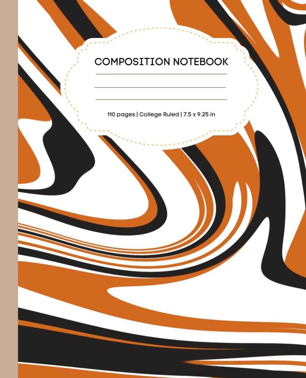 ler totalmente Abstract Swirl College Ruled Composition Notebook – 110 Pages (7.5 x 9.25 in): Retro Orange & Black Marble Wave Pattern Journal – Modern Aesthetic Notebook for School, Writing & Notes