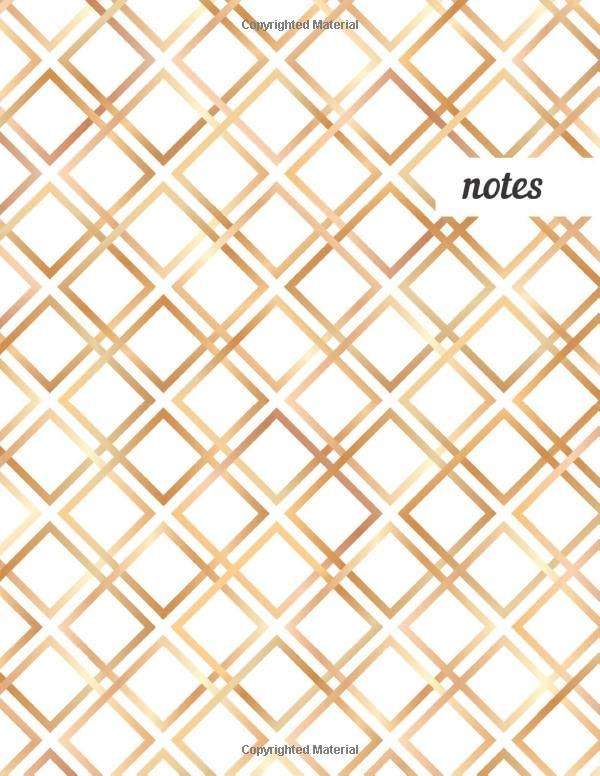 ler totalmente Notes: College Ruled Lined Journal, Cute Golden Pattern Design - Perfect for Office, School, College, Writing & Note Taking - Large 8.5 x 11 inches - 110 Pages