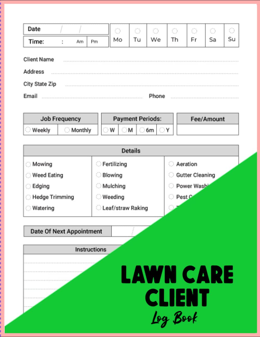ler totalmente Lawn Care Client Log Book: Simple Lawn Mowing And Landscape Appointment Logbook, lawn care book for Tracking And Recording Your Client's Information Easily,121 Pages 8.5x11 Inches
