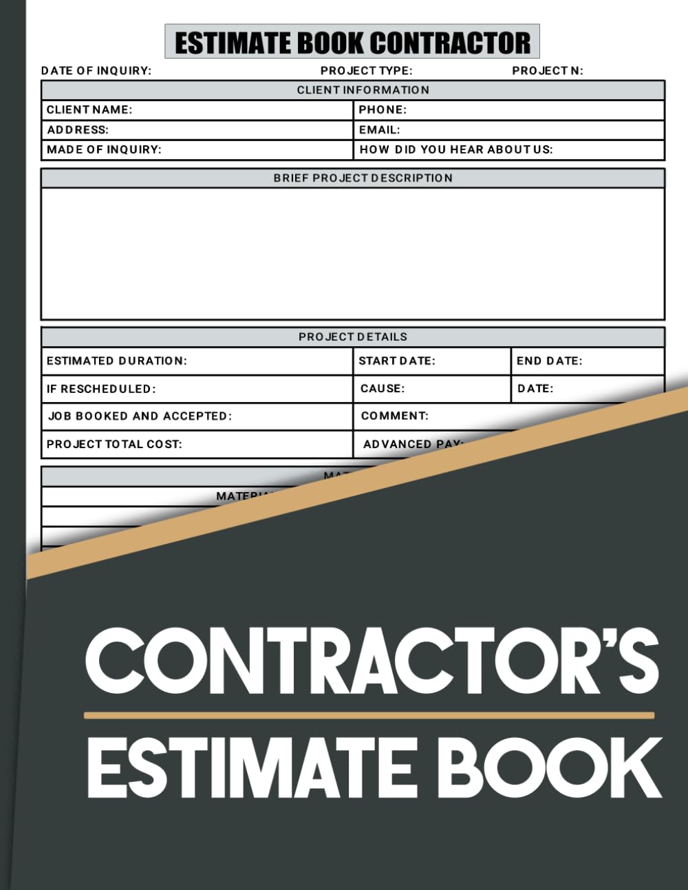 Estimate Book Contractor: Manage Small Business Job Estimates with Customers Contact Informations Log And Dot Diagram... Measurements -120 pages -(Log book). baixar livro de graça
