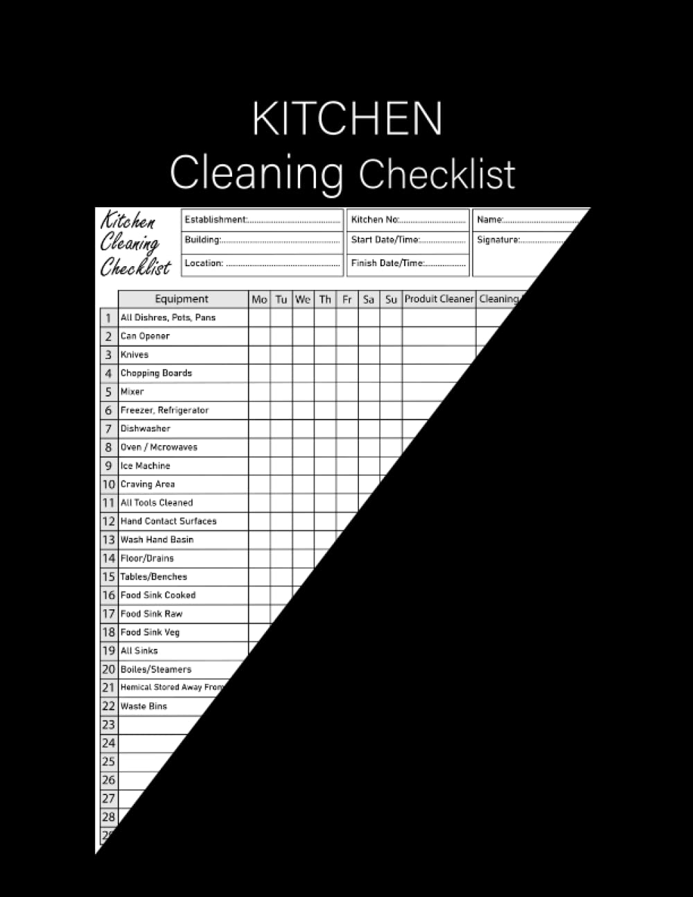 capítulo por capítulo baixar Kitchen Cleaning Checklist: Simple Daily Cleaning Records Notebook (Restaurants, Home, Cafe, Bars,Businesses...), Black Cover