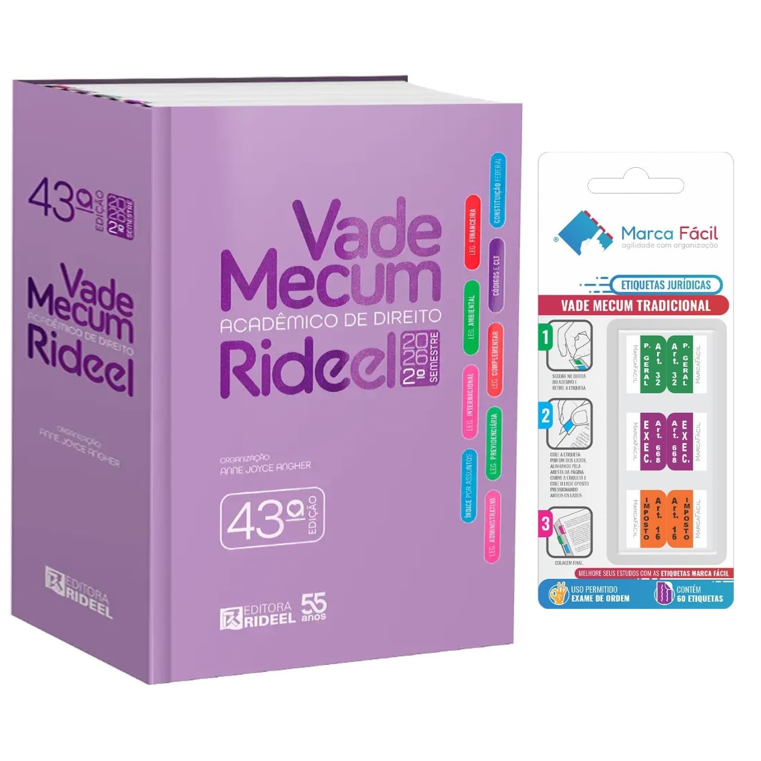 ler totalmente Vade Mecum Acadêmico de Direito 43ª Edição Lilás + Etiqueta Marca Fácil