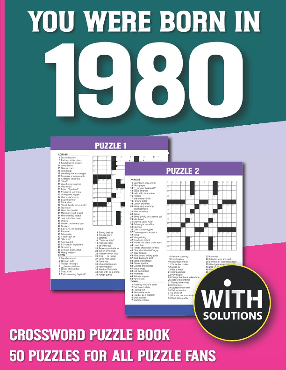 You Were Born In 1980: Crossword Puzzle Book: Crossword Puzzle Book For Adults & Seniors With Solution baixar livro de graça