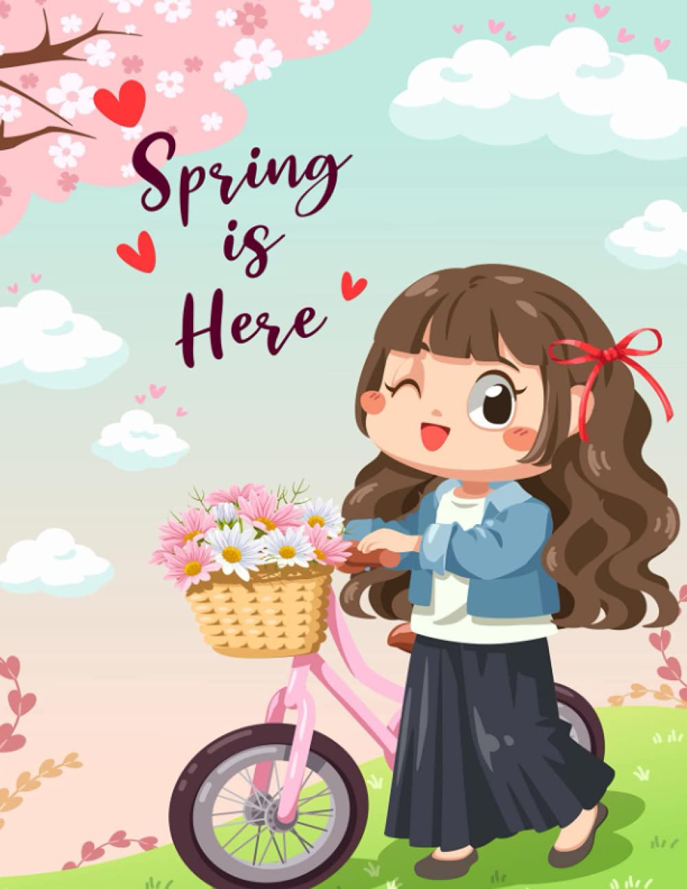 ler totalmente Spring is Here: Pink Notebook (Composition Book Journal) (8.5 x 11 Large) Paperback