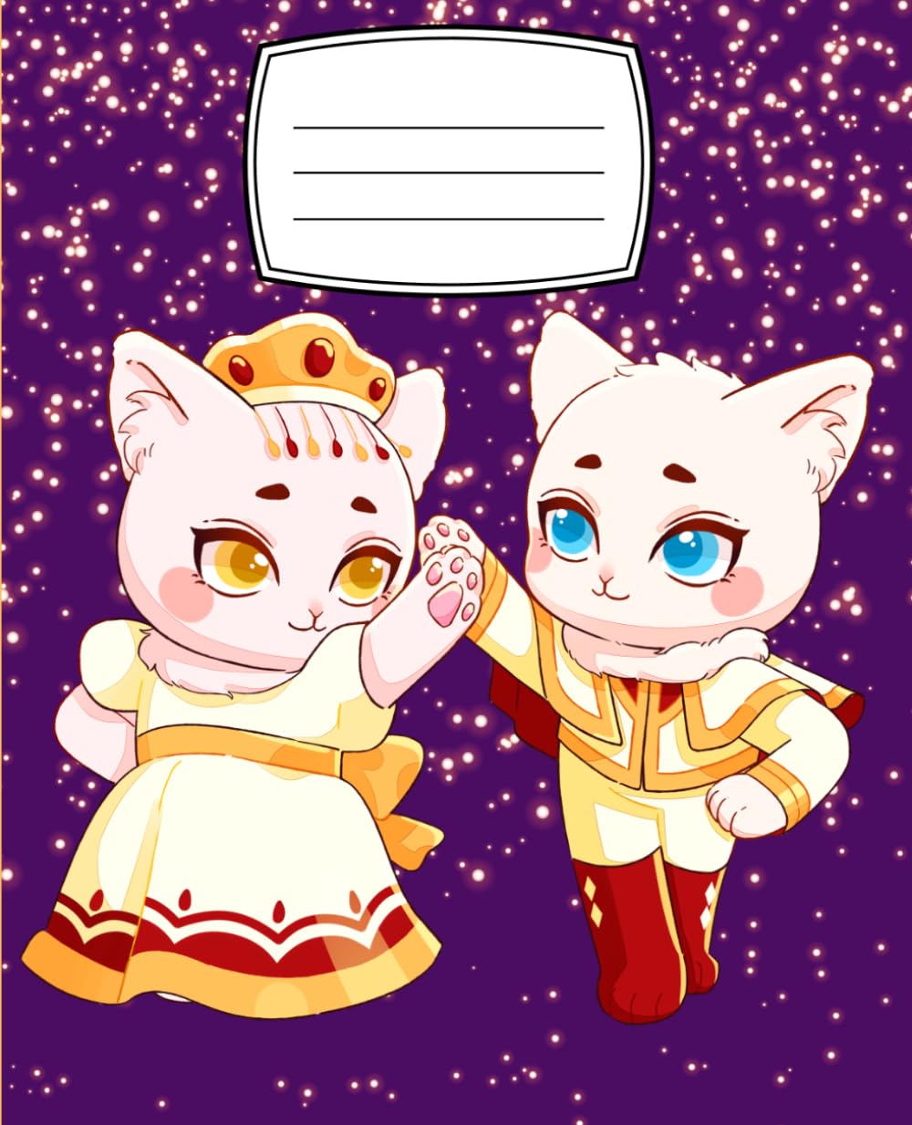 capítulo por capítulo baixar Composition Notebook: Cute Kawaii Anime Cats Royal Edition: Chibi Neko Magical Purple Glitter Lined Journal for Girls, Teens and School, Wide Ruled, 100 Pages, 7.5 x 9.25 in