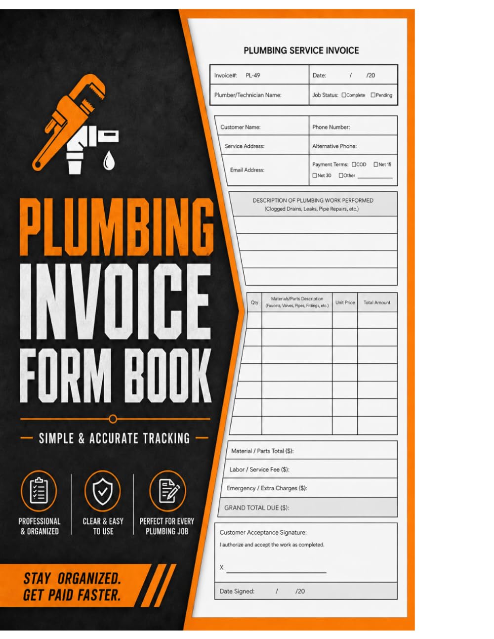Plumbing Invoice Form Book: Residential Plumber's Estimate and Billing Book: Job Tracker for Repair Costs, Service Agreements, and Warranty Notes baixar o livro de graça