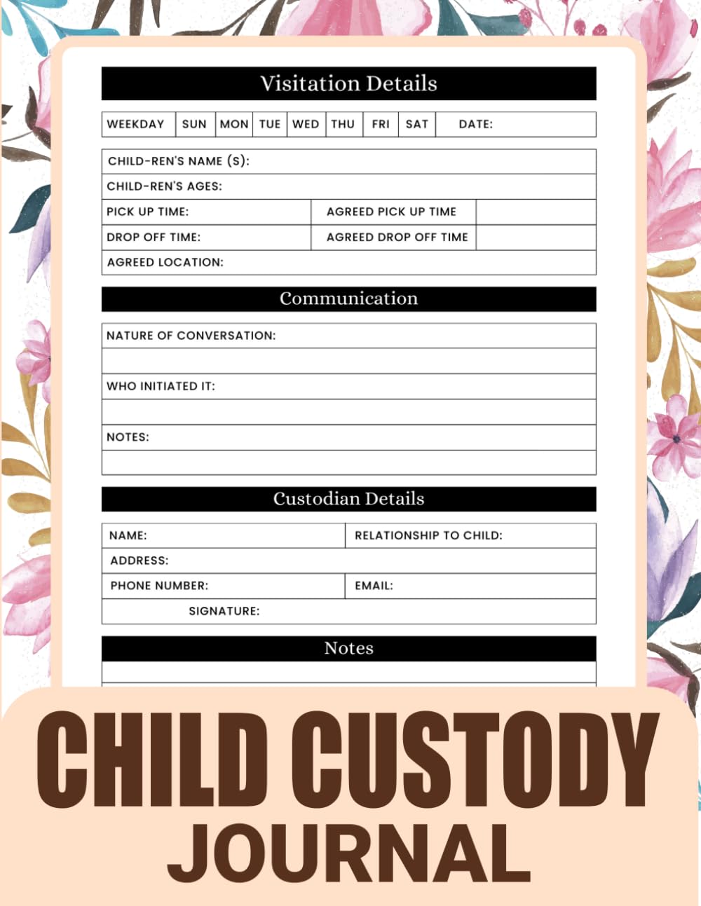 capítulo por capítulo baixar Child Custody Journal: Detailed Record Log Book to Win Custody Battle | Record and Track Your Kids Essential Information With This Divorce Organizer | Child Support Log Book for Parents & Guardians.