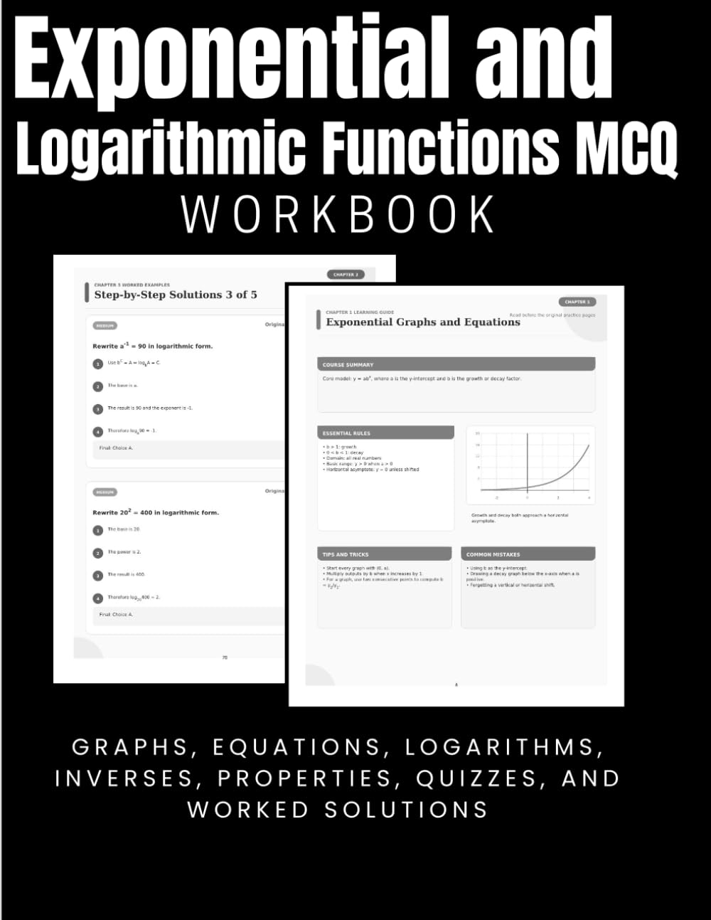 Exponential and Logarithmic Functions MCQ Workbook: Graphs, equations, logarithms, inverses, properties, quizzes, and worked solutions baixar o livro de graça
