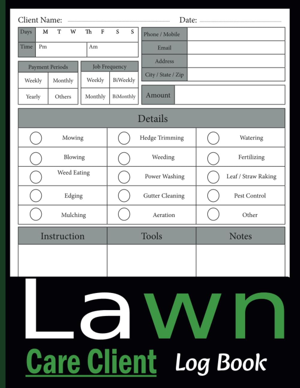 Lawn Care Client Log Book: Track And Organize Client Information for Landscaping or Mowing Business baixar o livro de graça