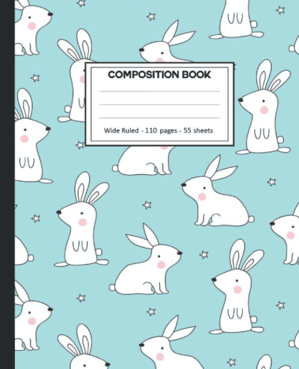 ler totalmente Composition Notebook: College Ruled: 110+ Lined Pages Writing Journal: Bunny on White.