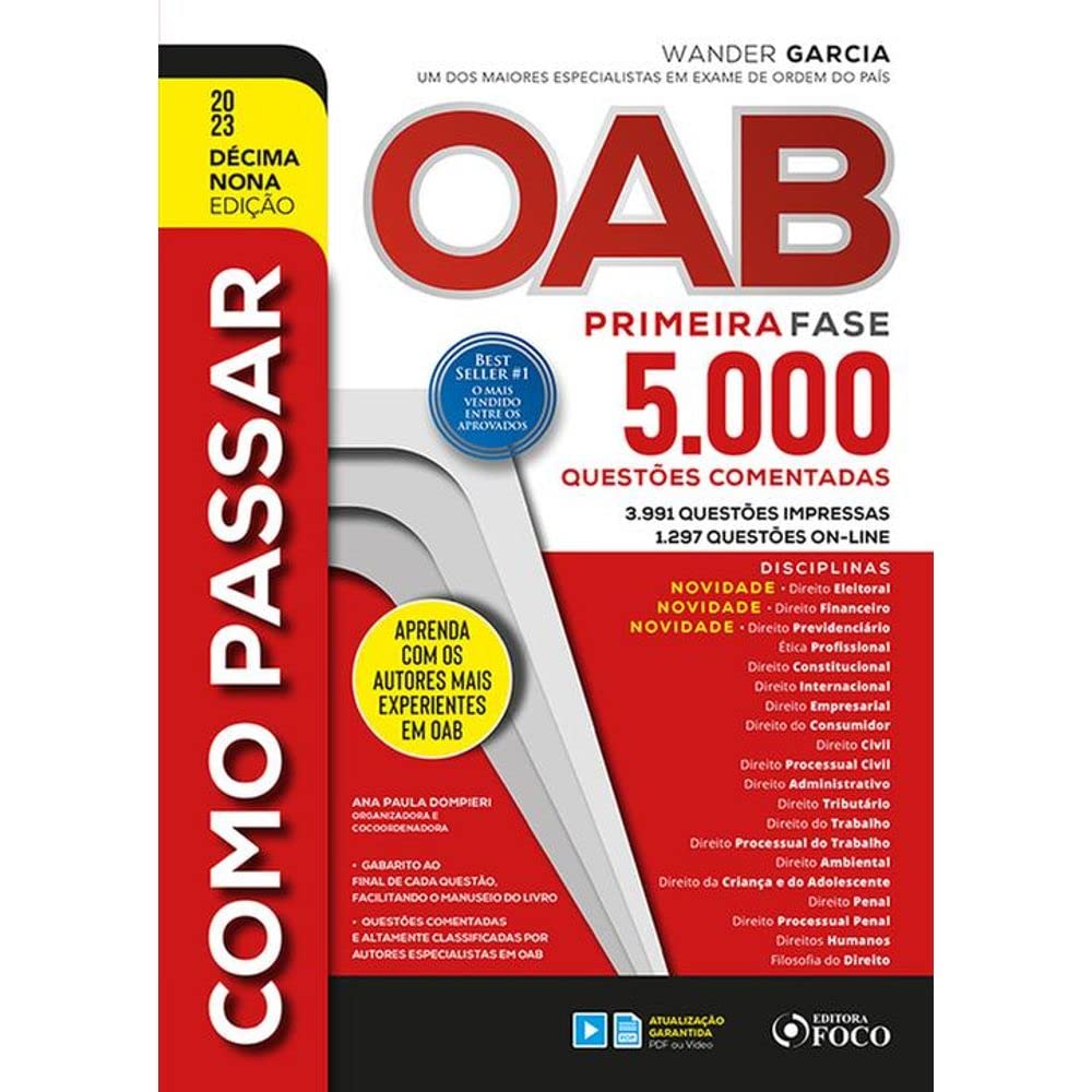 capítulo por capítulo baixar Como Passar na OAB - 1ª Fase - 5.000 Questões Comentadas - 19 ª Ed - 2023