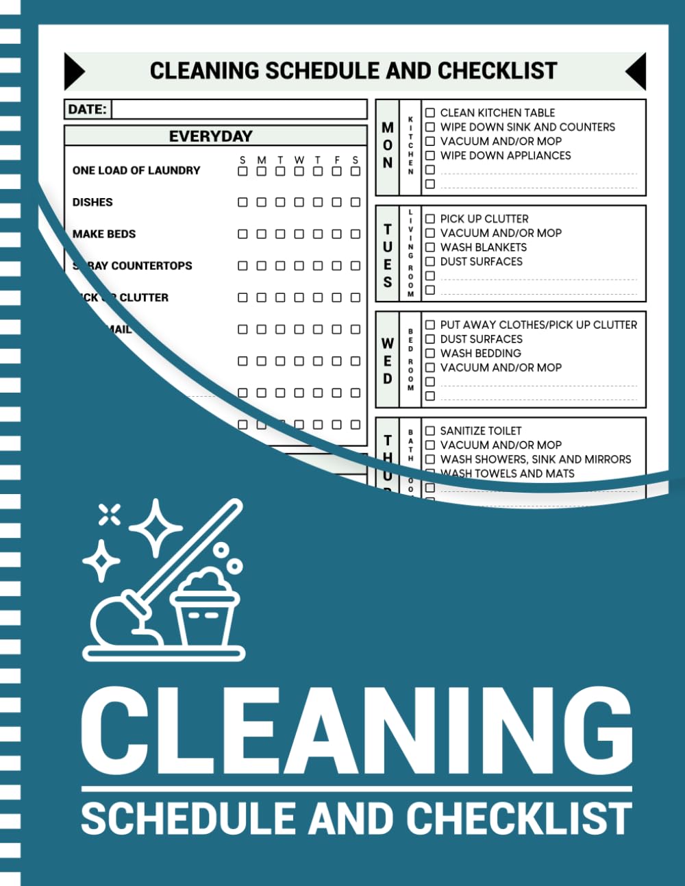 Cleaning Schedule And Checklist: Daily, Weekly And Monthly House Cleaning Planner And Organizer baixar livro de graça