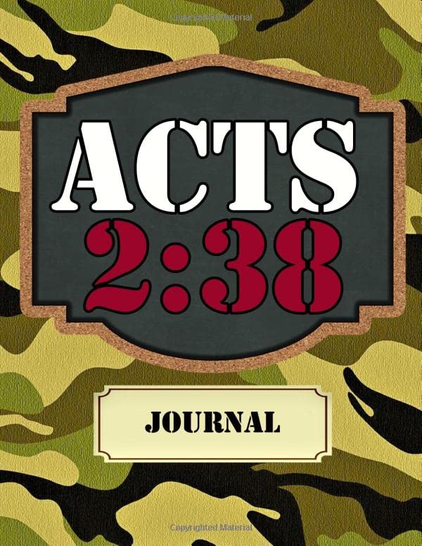 ler totalmente Acts 2:38 Journal: Large 8.5 x 11 Blank Lined Camo Journal for Guys