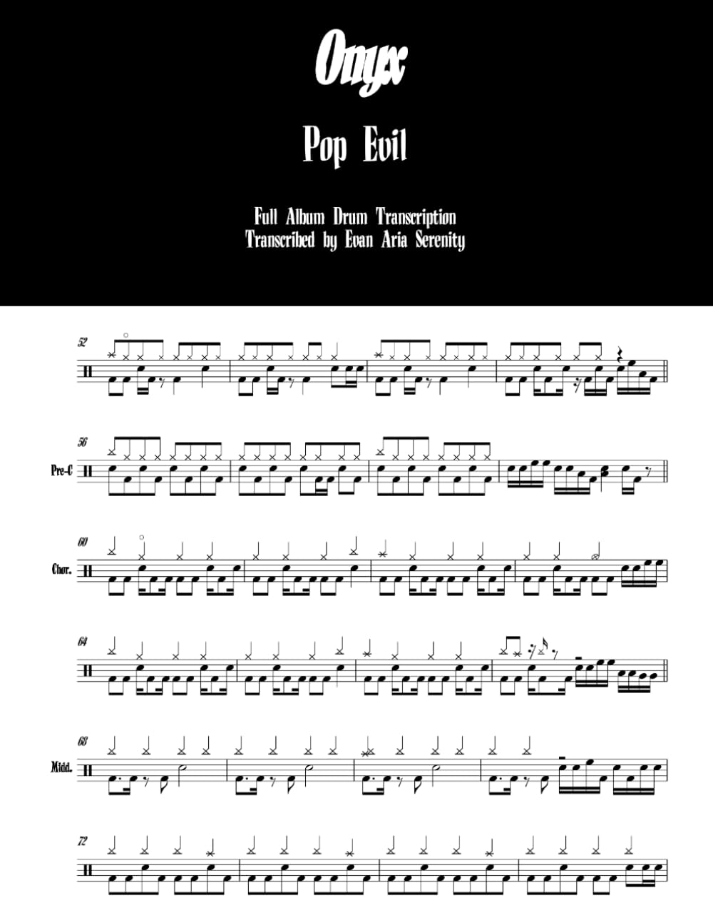 capítulo por capítulo baixar Pop Evil - Onyx: Full Album Drum Transcription (JDS Drum Transcription Books)