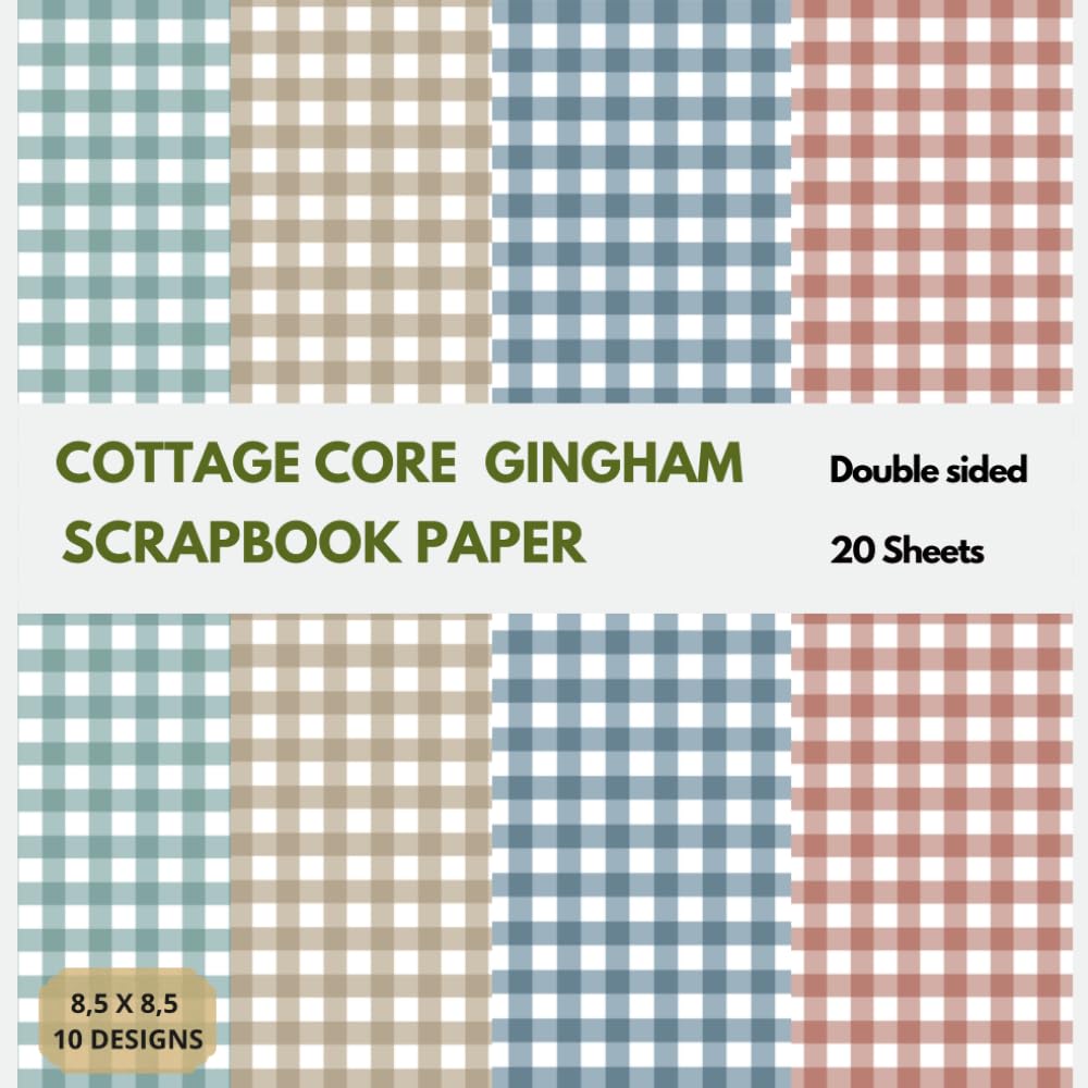 Cottage Core Gingham Scrapbook Paper: Double sided cottagecore aesthetic soft colored gingham pattern craft paper for scrapbooking, collage, origami, decoupage, and more baixar livro de graça