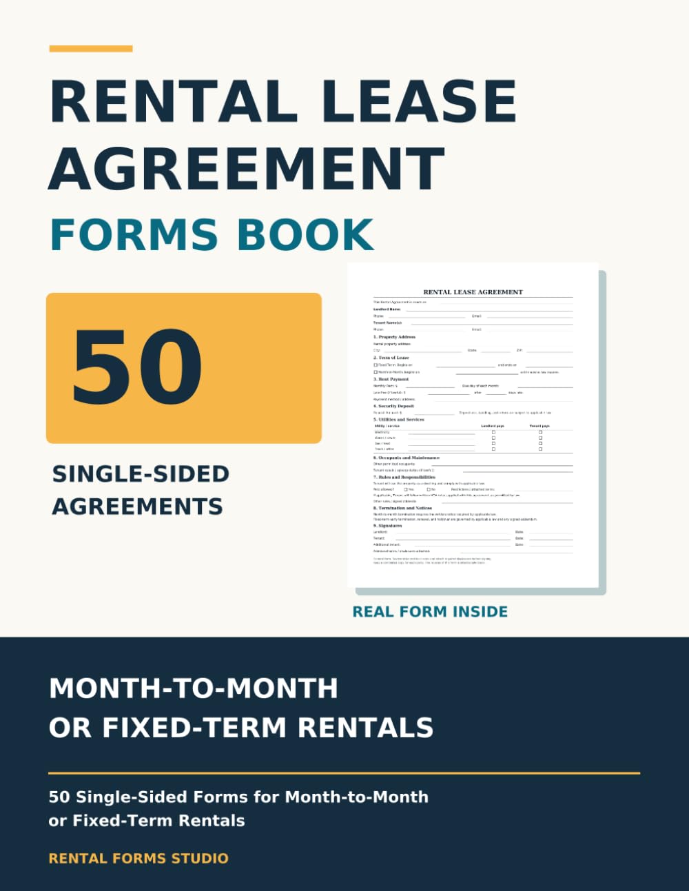 Rental Lease Agreement Forms Book: 50 Single-Sided Forms for Month-to-Month or Fixed-Term Rentals baixar o livro de graça