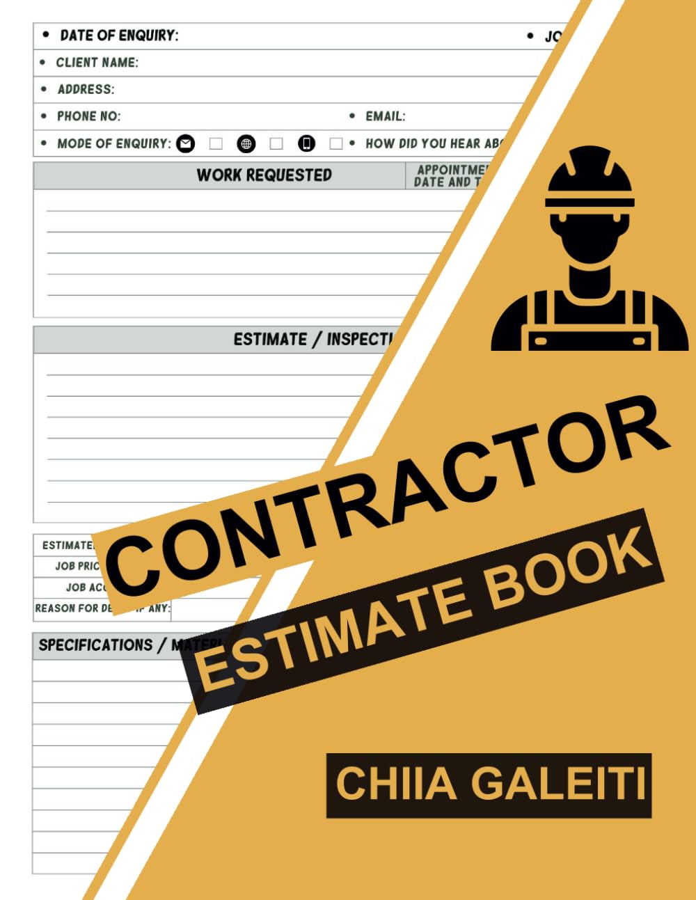 ler totalmente Contractor Estimate Book: Job Quote Logbook for Construction, Repairs, Track Client Details, Client Contact Log, Dot Diagram Sheets and Maintenance Projects | 60 Estimate Sheets