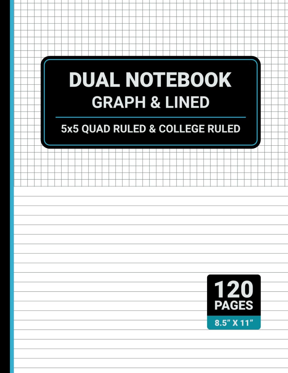 capítulo por capítulo baixar Dual Notebook Graph and Lined: Half 5x5 Quad Ruled and Half College Ruled Paper, 8.5" x 11", 120 Pages