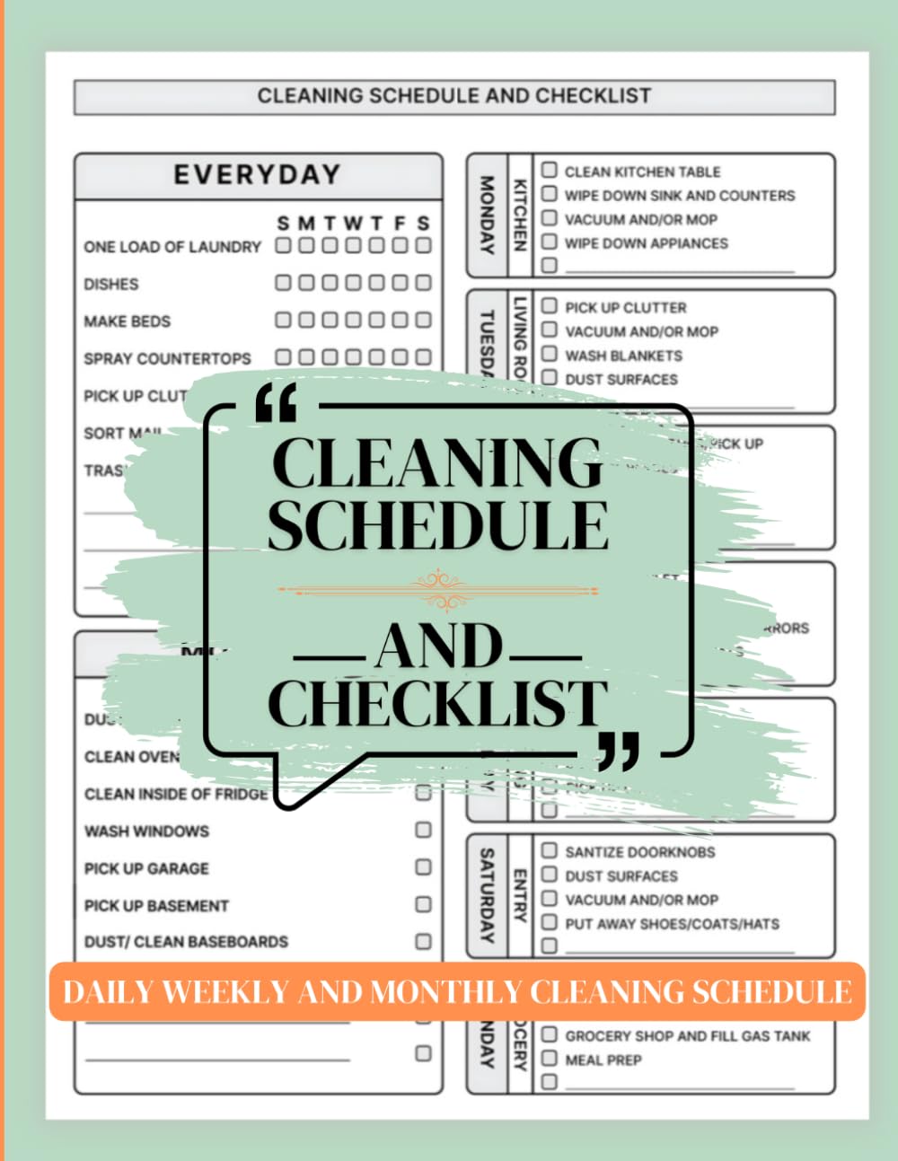 capítulo por capítulo baixar Cleaning Schedule and Checklist: Daily Weekly and Monthly Cleaning Schedule, Checklist Planner and Organizer - 8,5x11 in - 120 pages