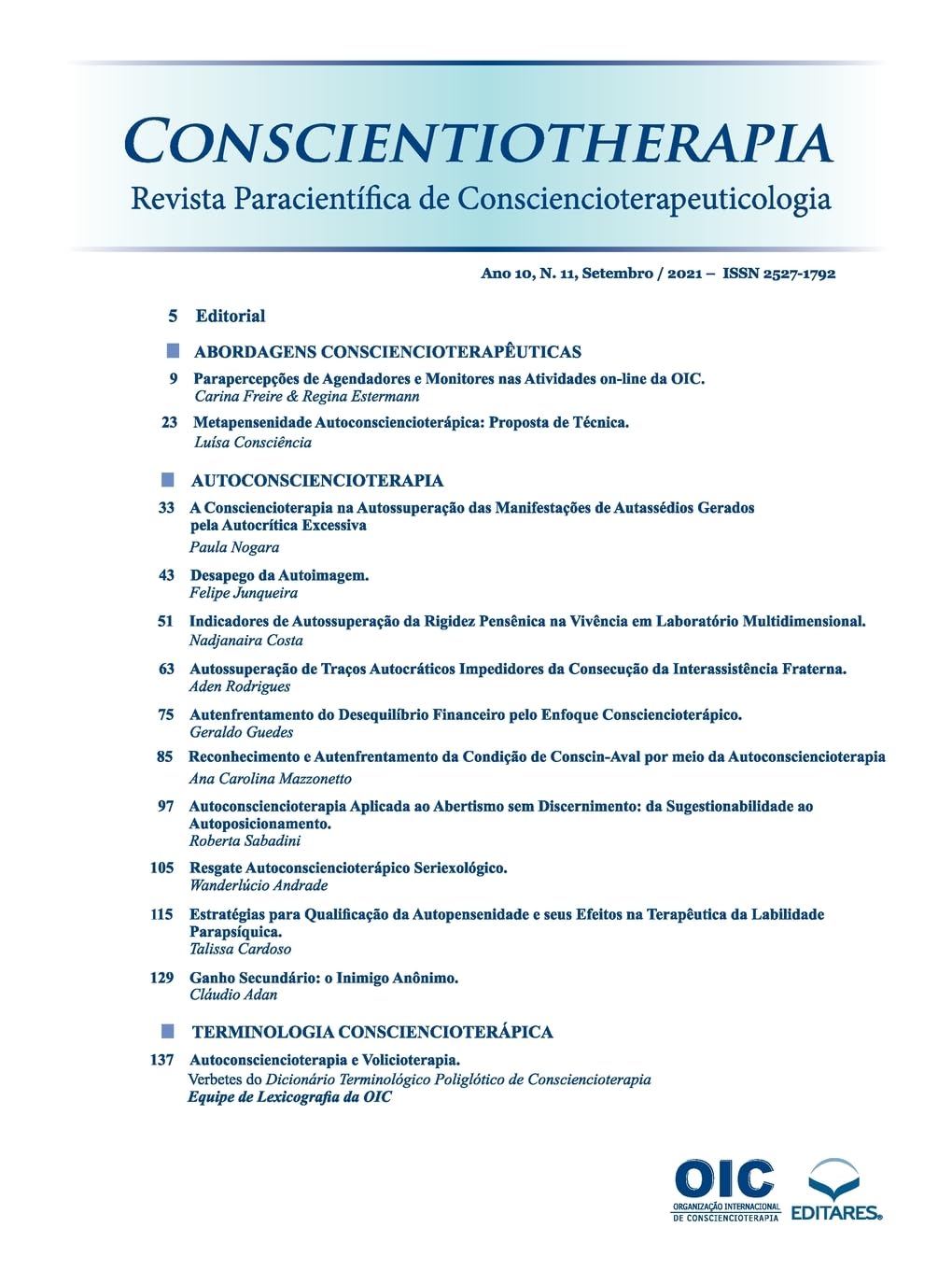 ler totalmente Conscientiotherapia: Revista Paracientífica de Consciencioterapeuticologia