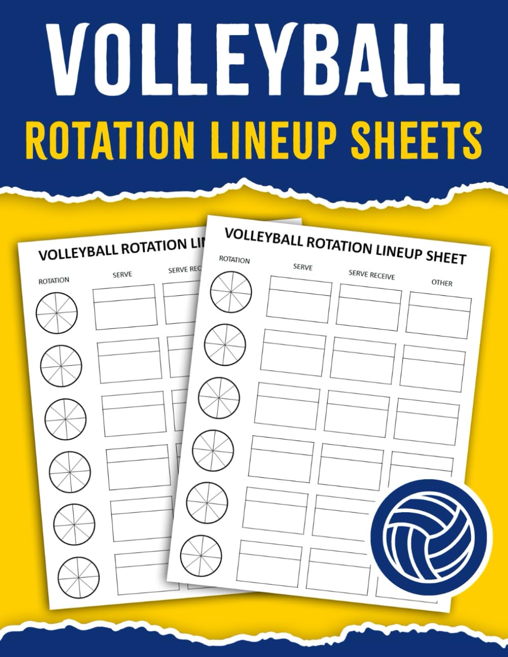 ler totalmente Volleyball Rotation Lineup Sheets: Volleyball Rotation Chart Book | Volleyball Rotation Line-Up Sheet | Large Print