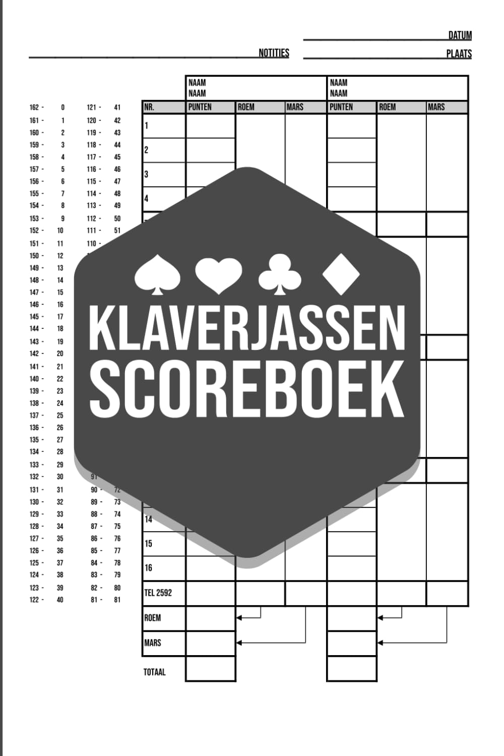 Klaverjassen Scoreboek voor 4 Spelers – Teamstijl: Puntenboek met ruimte voor meer dan 100 spellen in klassiek teamformaat (Dutch Edition) baixar o livro de graça