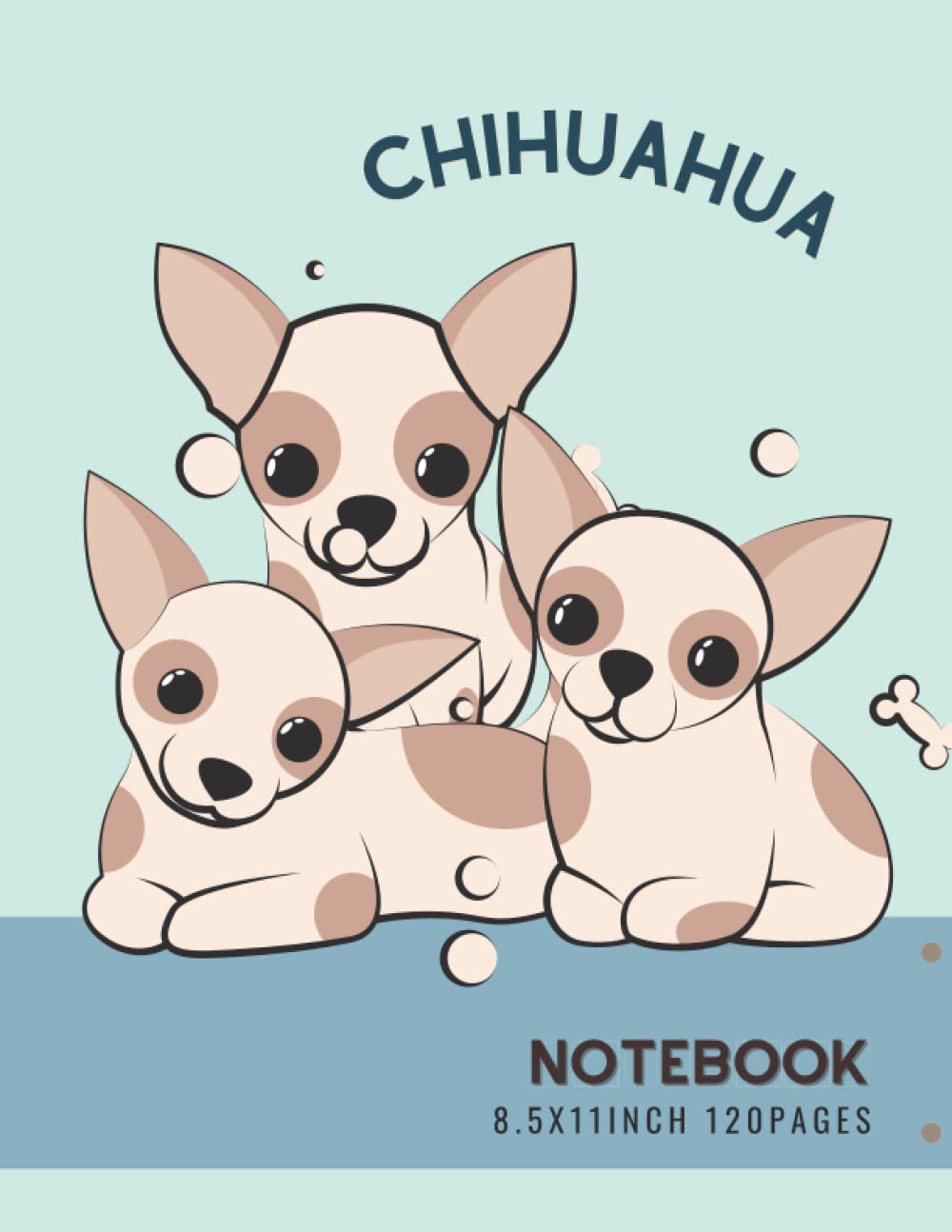 chihuahua: Lined paper composition notebook or journal,blue cover with three cute chihuahua puppy dog, Lined paper,120 Pages for Kids,Teens,Student and Adults baixar livro de graça