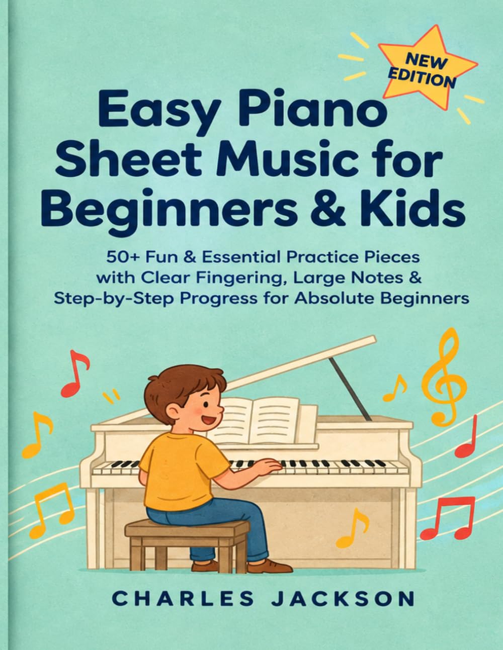 capítulo por capítulo baixar Easy Piano Sheet Music for Beginners & Kids: 50+ Fun & Essential Practice Pieces with Clear Fingering, Large Notes & Step-by-Step Progress for Absolute Beginners
