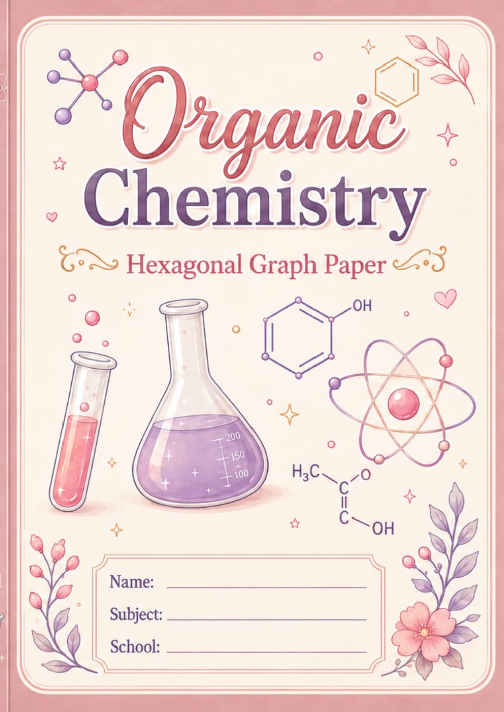 ler totalmente Organic Chemistry Hexagonal Graph Paper: Hexagon Grid Notebook for Organic Chemistry Structures, Molecules, Reactions and Study Notes - 100 pages