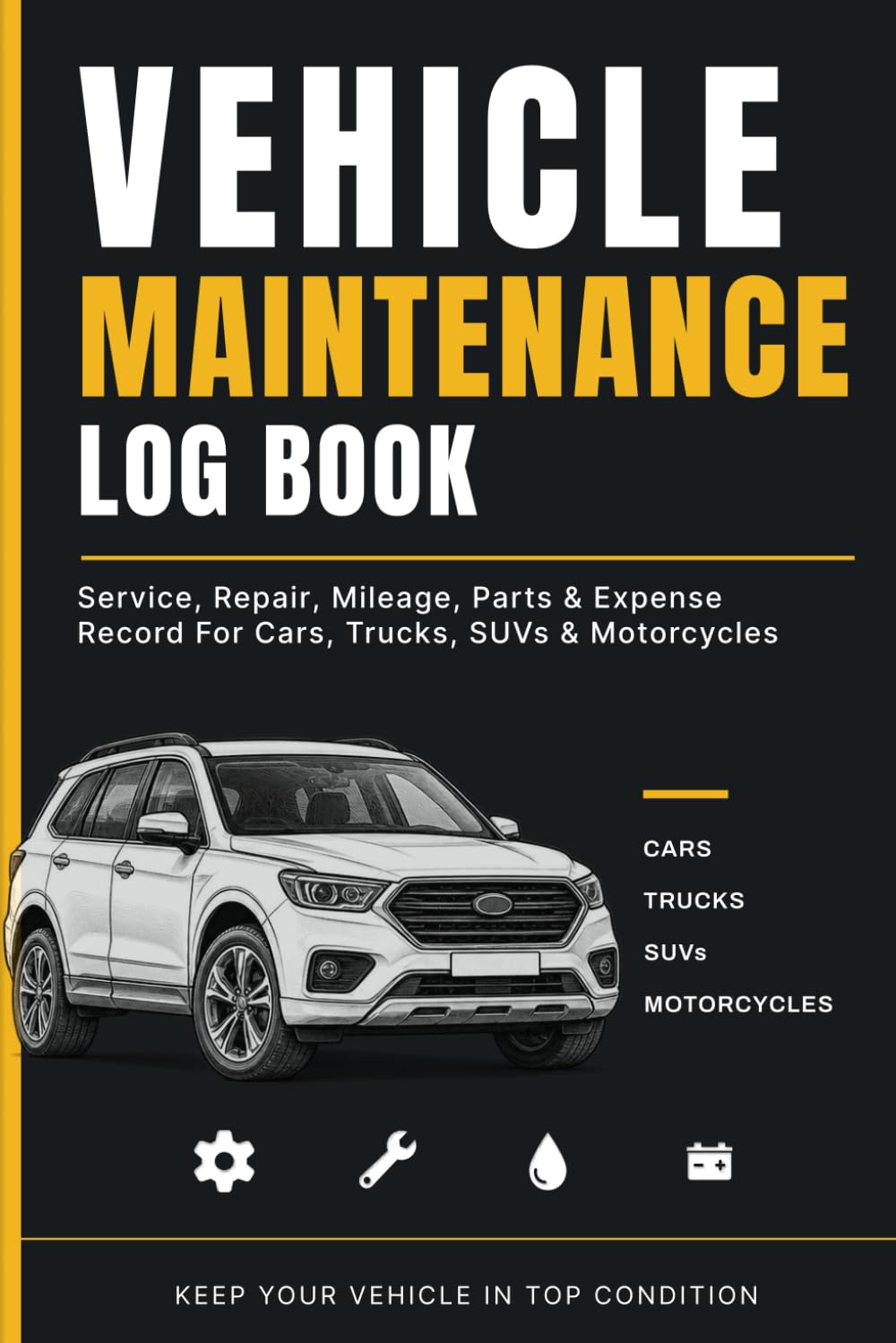 ler totalmente Vehicle Maintenance Log Book: Service, Repair, Mileage, Parts & Expense Record for Cars, Trucks, SUVs & Motorcycles