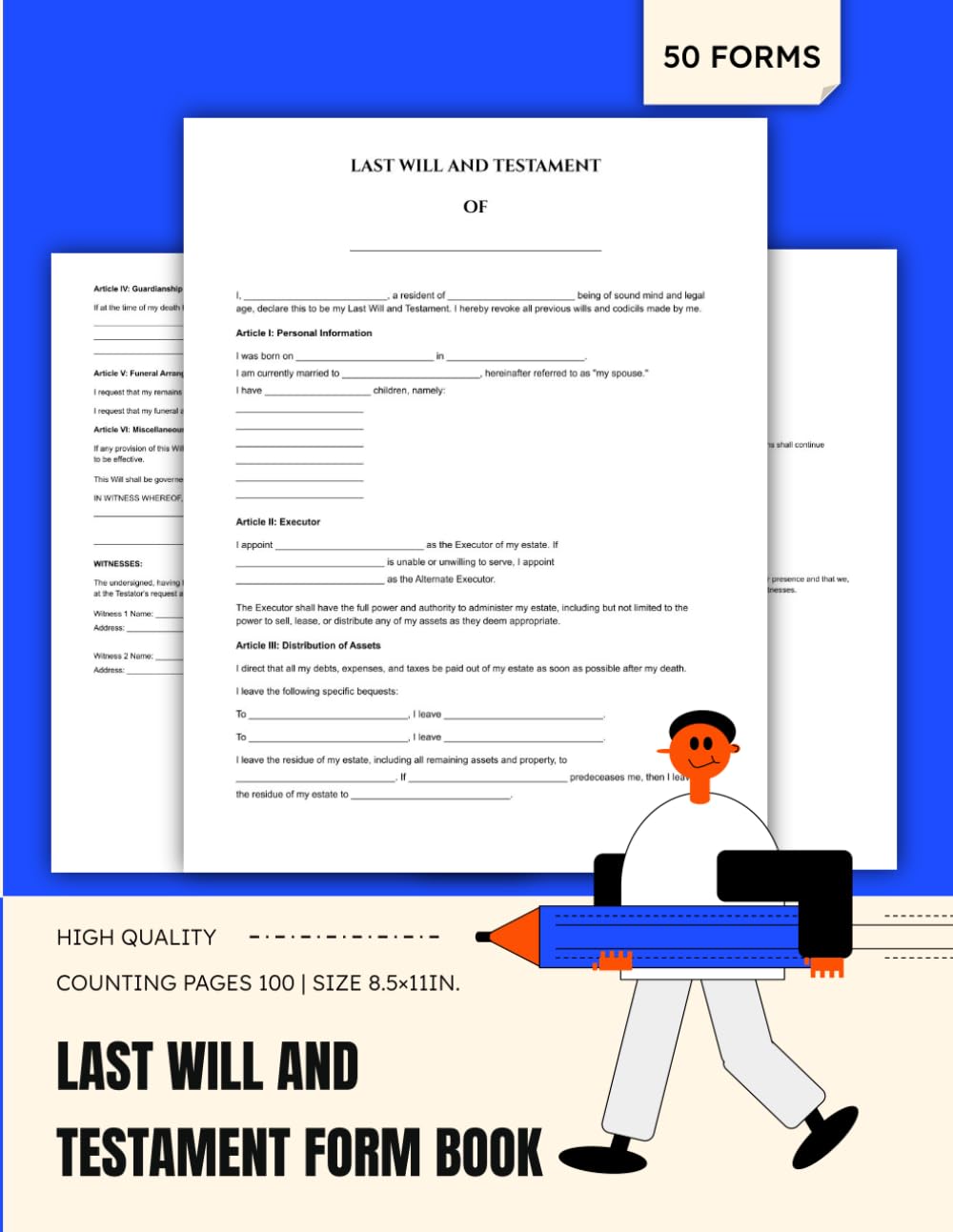 Last Will and Testament Forms Book: 50 Ready-to-Use Legal Templates for Estate Planning | 8.5 x 11 inches. baixar o livro de graça