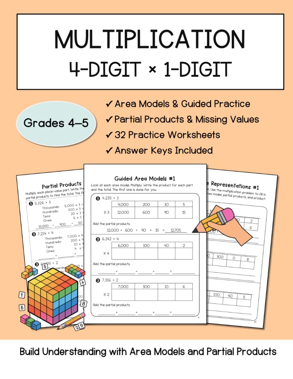 ler totalmente 4-Digit by 1-Digit Multiplication Workbook: Area Models, Partial Products, Place Value Strategies, and Guided Practice for Grades 4–5