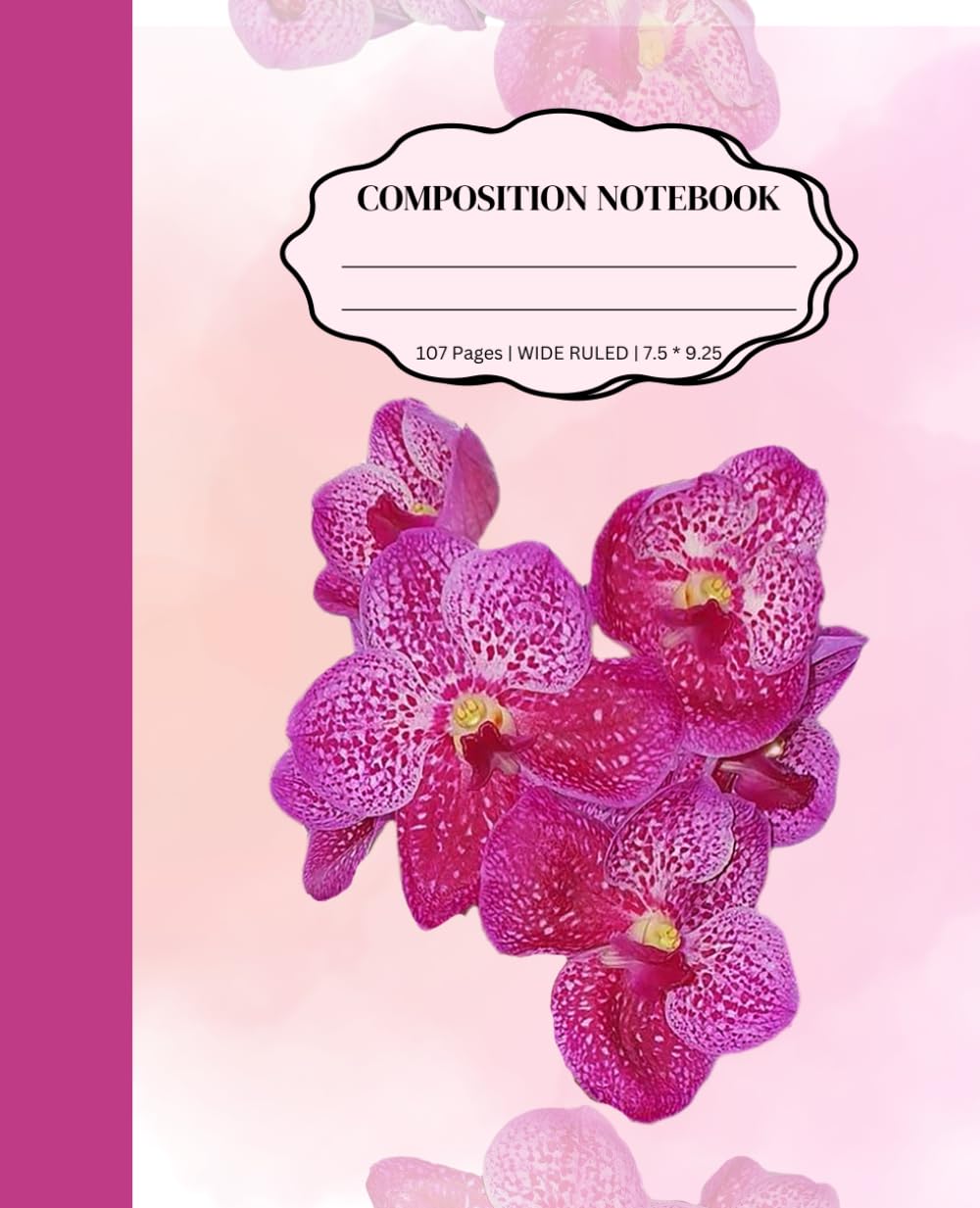 ler totalmente College Composition Notebook: Wide Ruled Orchid Flower
