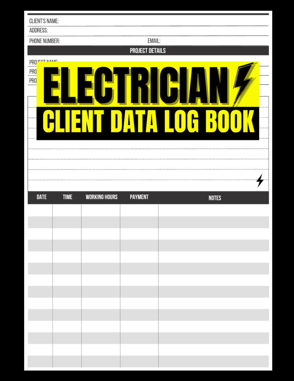 ler totalmente Electrician Client Data Log Book