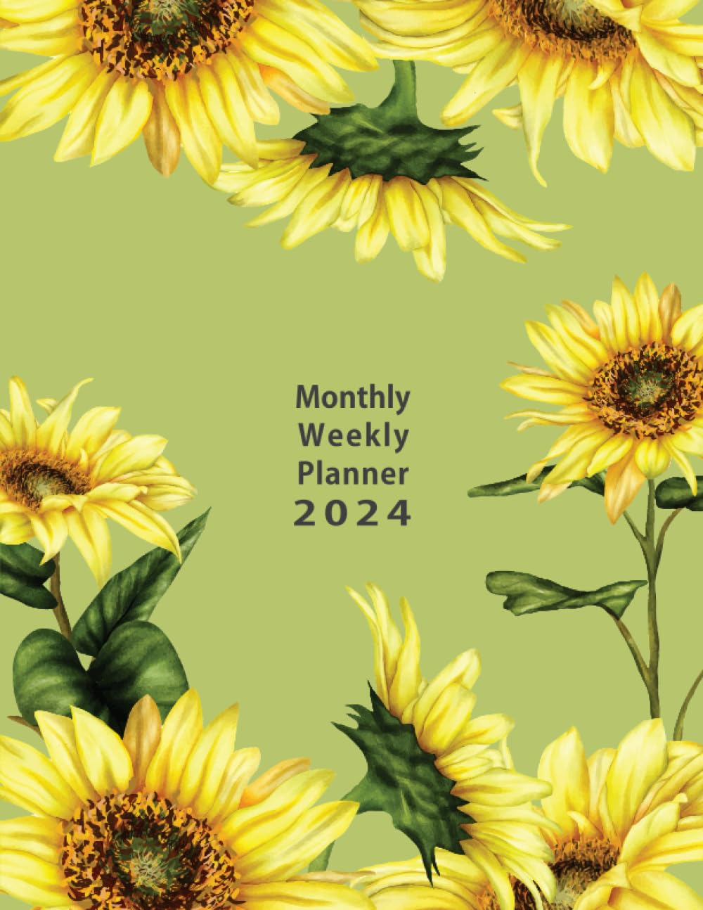 ler totalmente 2024 Monthly & Weekly Planner: 12 Months Calendar from January to December 2024 Large Print with Holidays. Floral Cover.