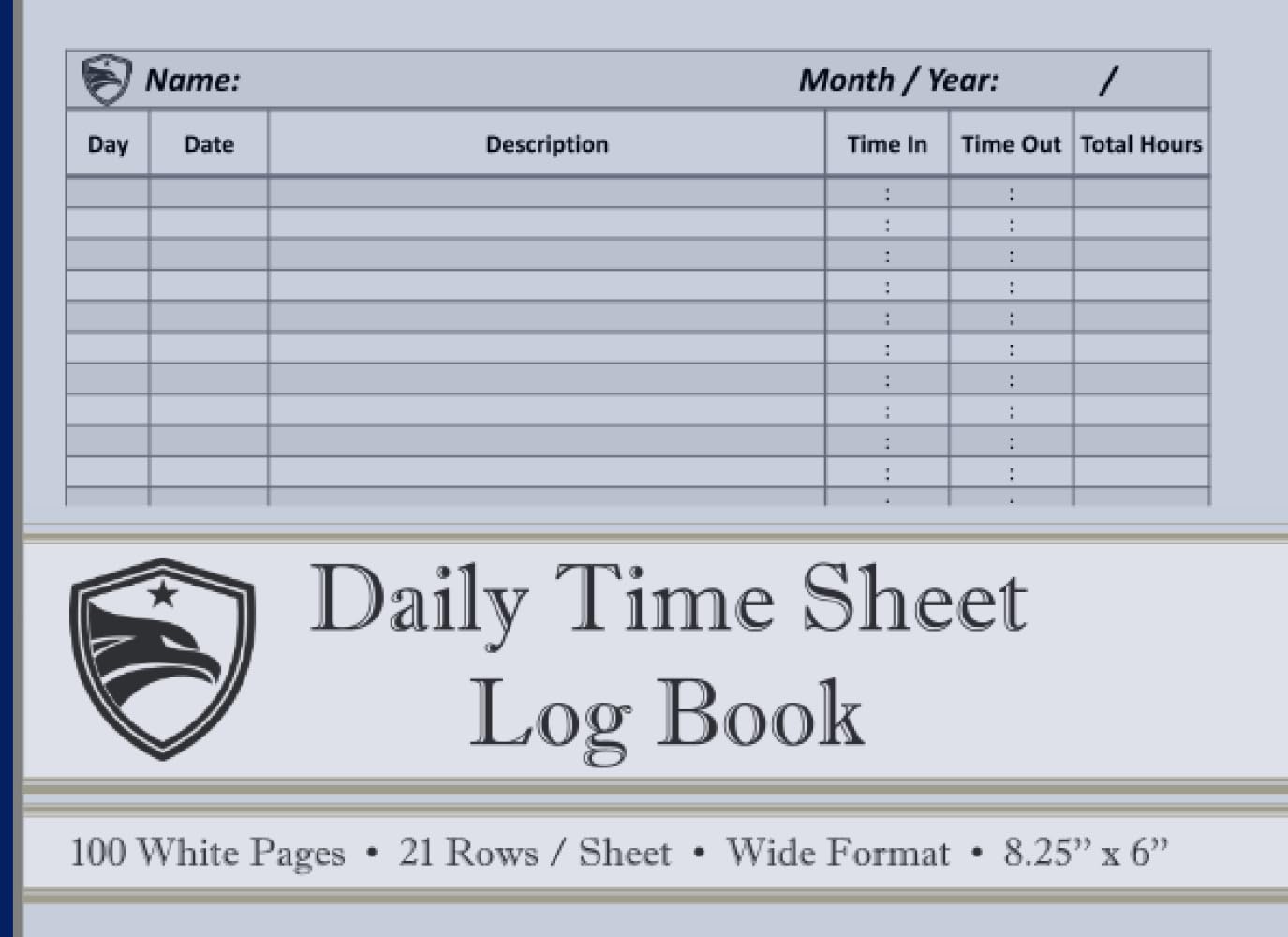 capítulo por capítulo baixar Daily Time Sheet Log book | Simple to use Timesheet Logbook To Record Employee Work Time in and out each day | Ideal for business, freelancer or... page | Landscape | 8.25'' x 6 '' | Ice Blue