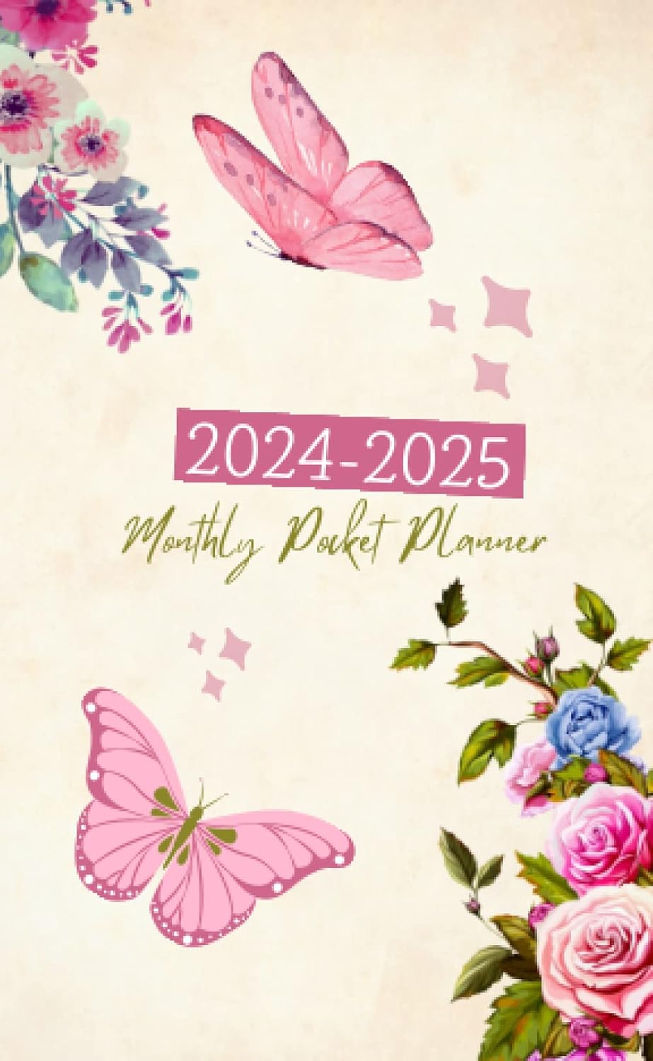 capítulo por capítulo baixar Pocket Planner 2024-2025: Small 2-Year Monthly Agenda for Purse - Butterfly & Floral Cover