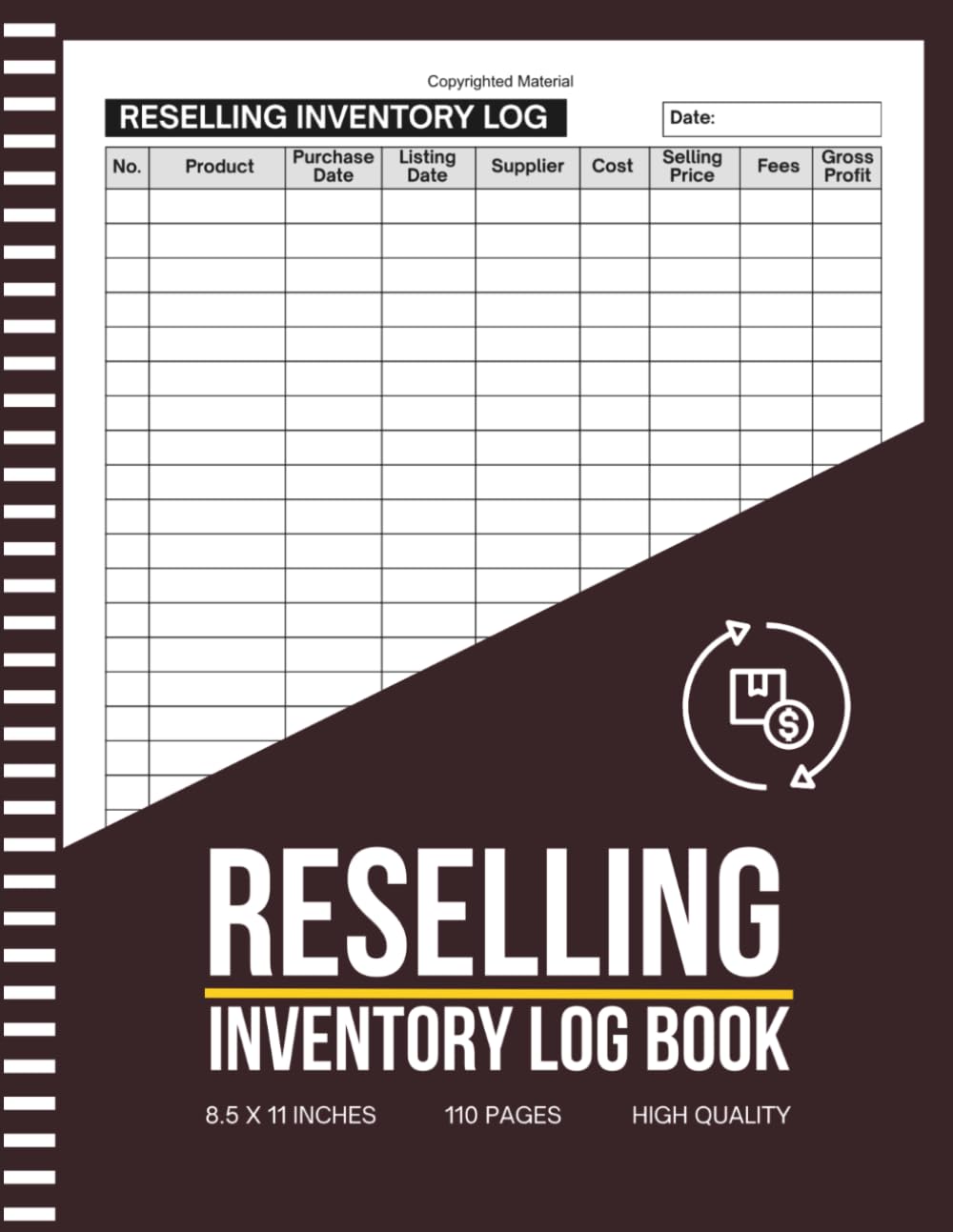 ler totalmente Reselling Inventory Log Book: A Practical Record Book for Small Businesses, Online and Offline Resellers | Track Products, Inventory Costs, Sales... | Large Print 8.5" x 11" Inches, 110 pages