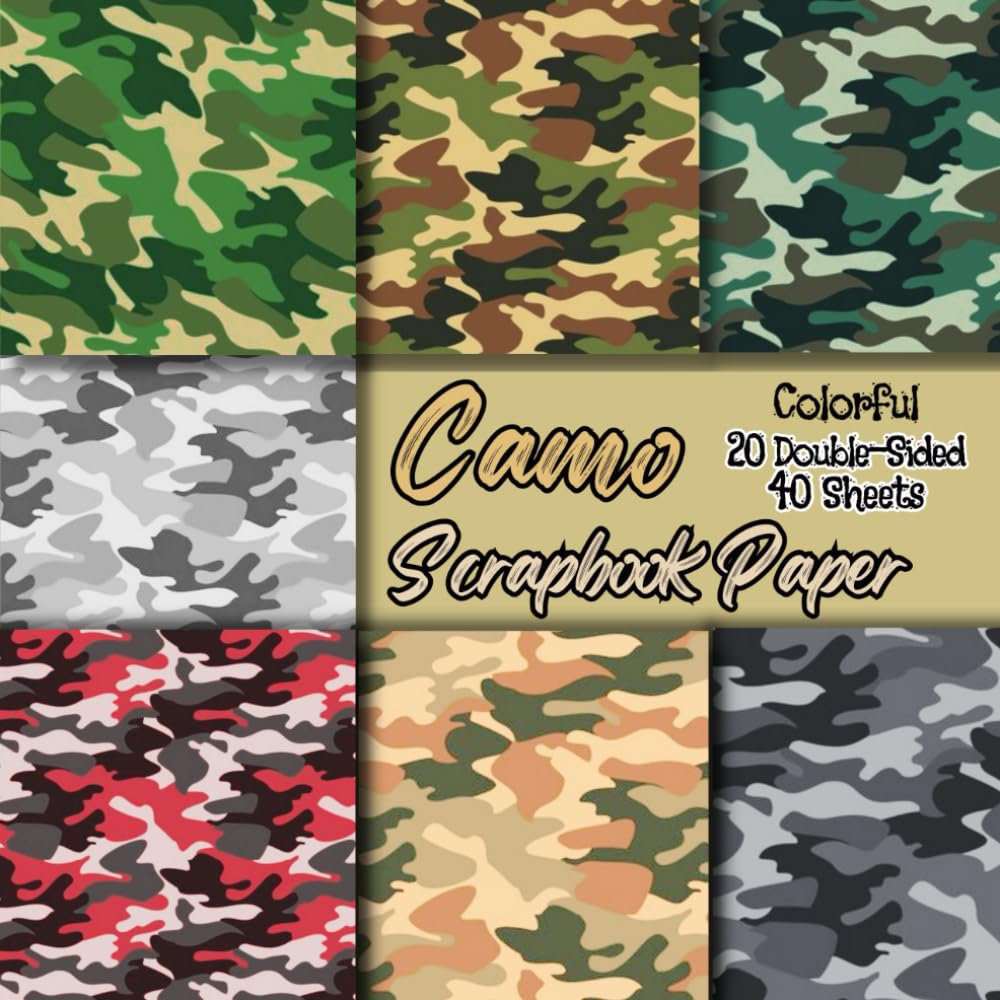 Colorful Camo Scrapbook Paper: 20 Double-Sided Sheets. Camouflage Army Themed Craft Paper. The Perfect Scrapbooking Supplies for DIY Projects, Origami, Collage, Junk Journals and Decorations. baixar livro de graça