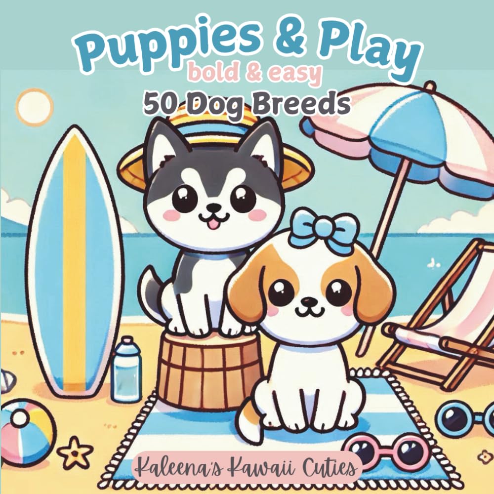 capítulo por capítulo baixar Puppies and Play: 50 Dog Breeds • Cozy Coloring Book Book for Adults and Kids • Bold and Easy (Kaleena's Kawaii Cuties)