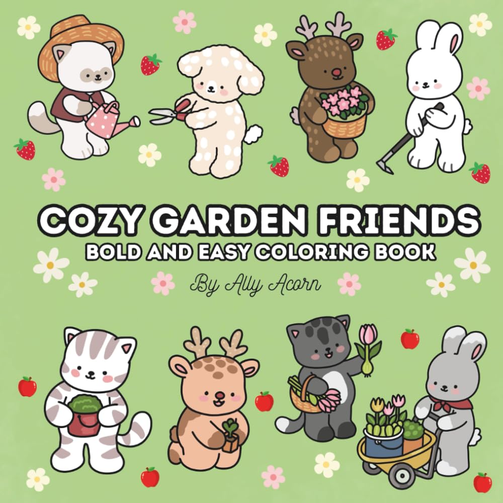 Cozy Garden Friends: Bold And Easy Coloring Book Featuring Cozy Garden Scenes with Cute, Adorable And Friendly Animal Friends baixar o livro de graça
