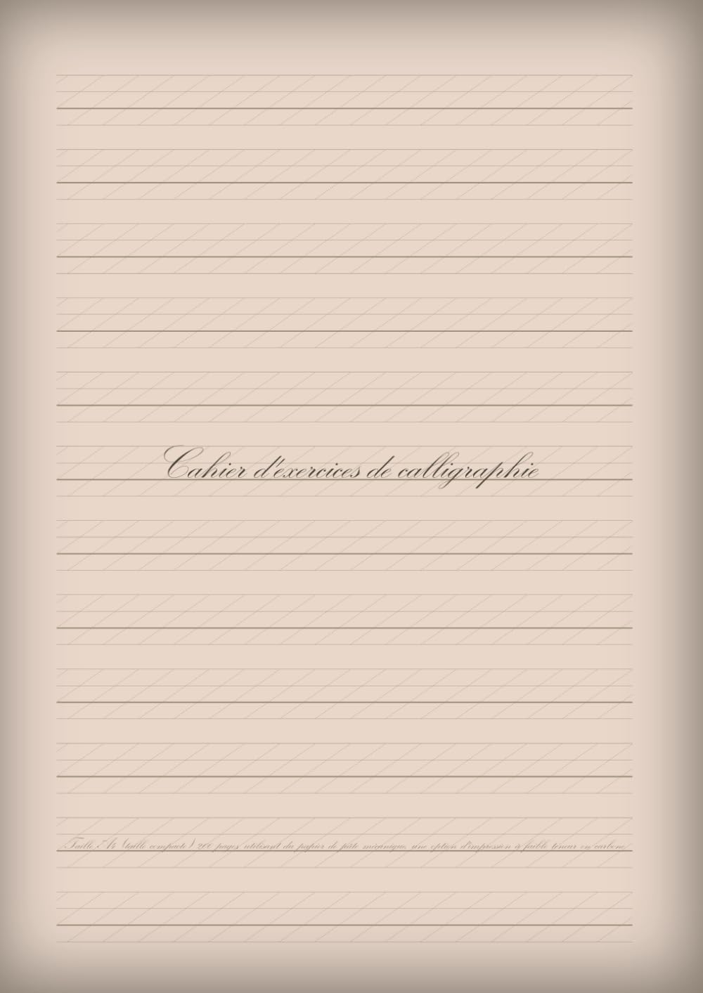 capítulo por capítulo baixar Cahier d'exercices de calligraphie Format A4 (grand format) 200 pages, utilisant du papier de pâte mécanique, une option d'impression à faible teneur en carbone (French Edition)